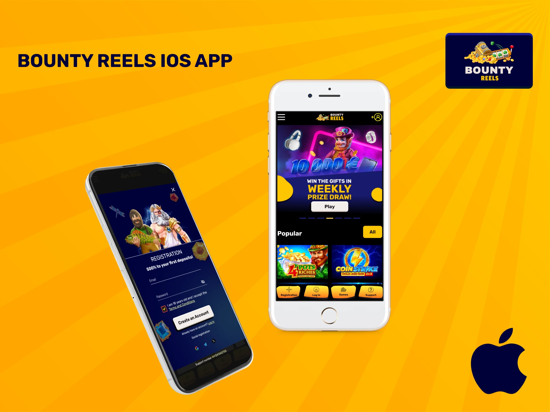 Download the Bounty Reels App on your iPhone for mobile betting.