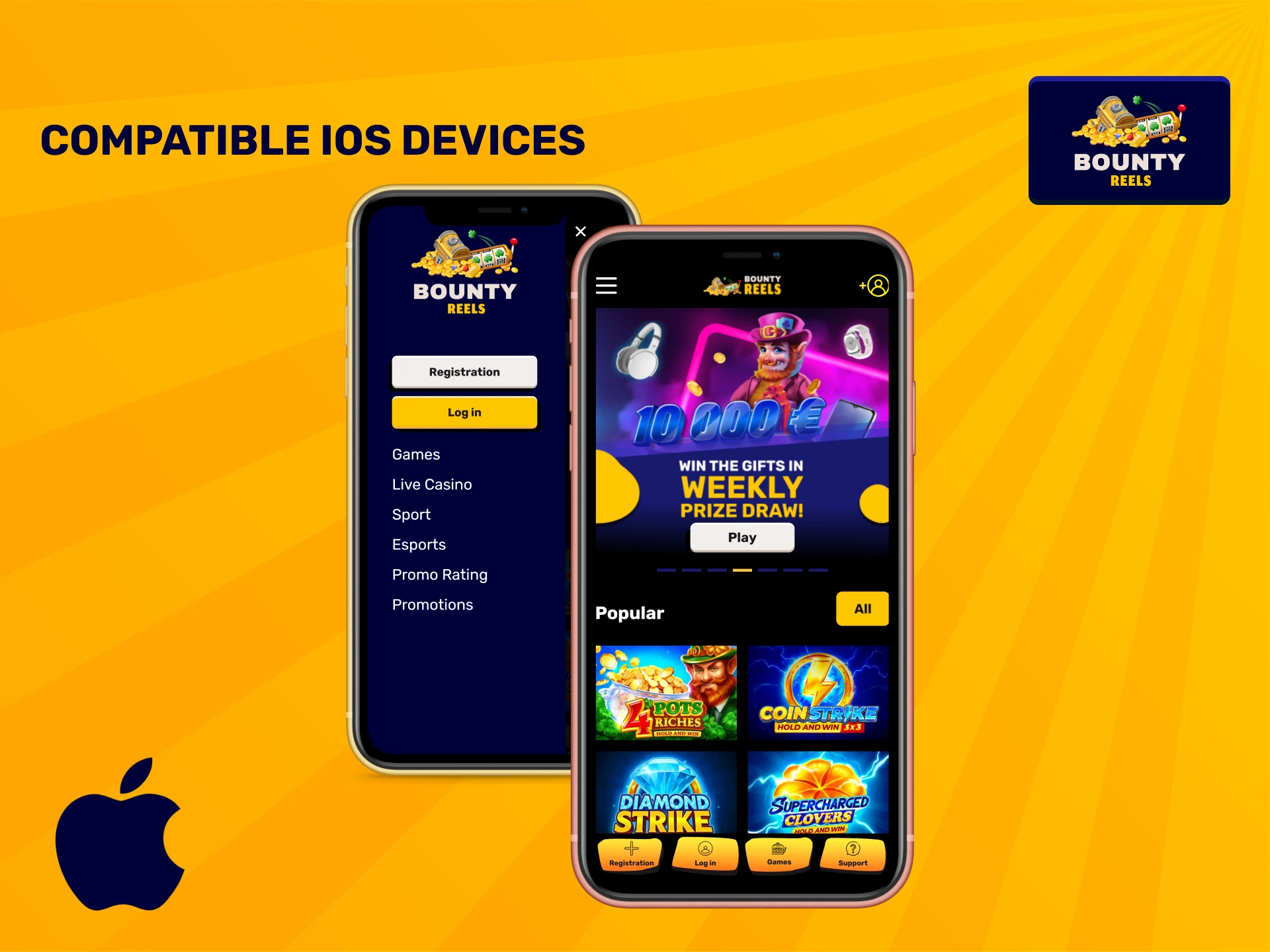 Ensure your iOS device is compatible with the Bounty Reels App.