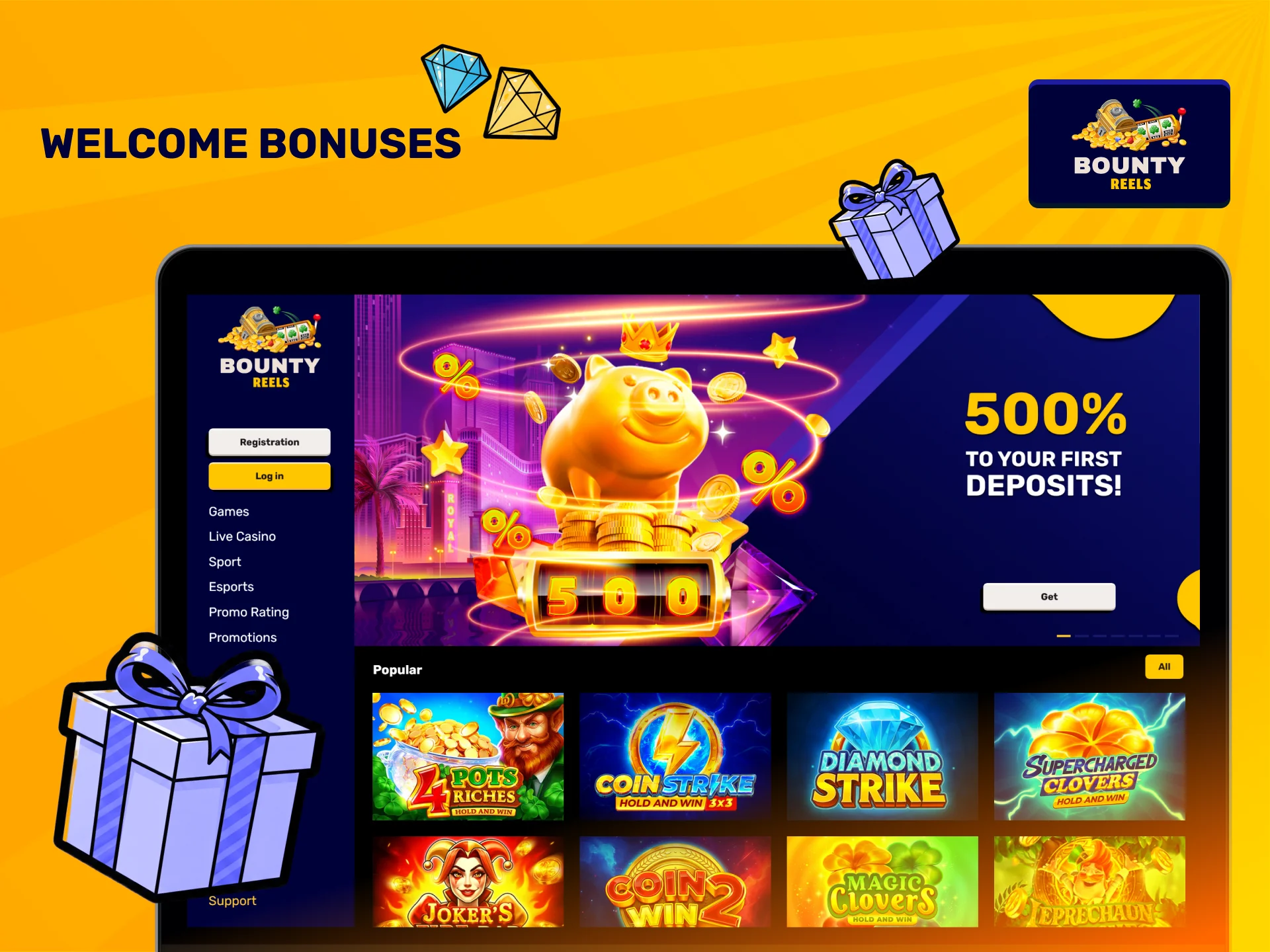 Claim your Bounty Reels Welcome Bonuses to start playing in the United Kingdom.