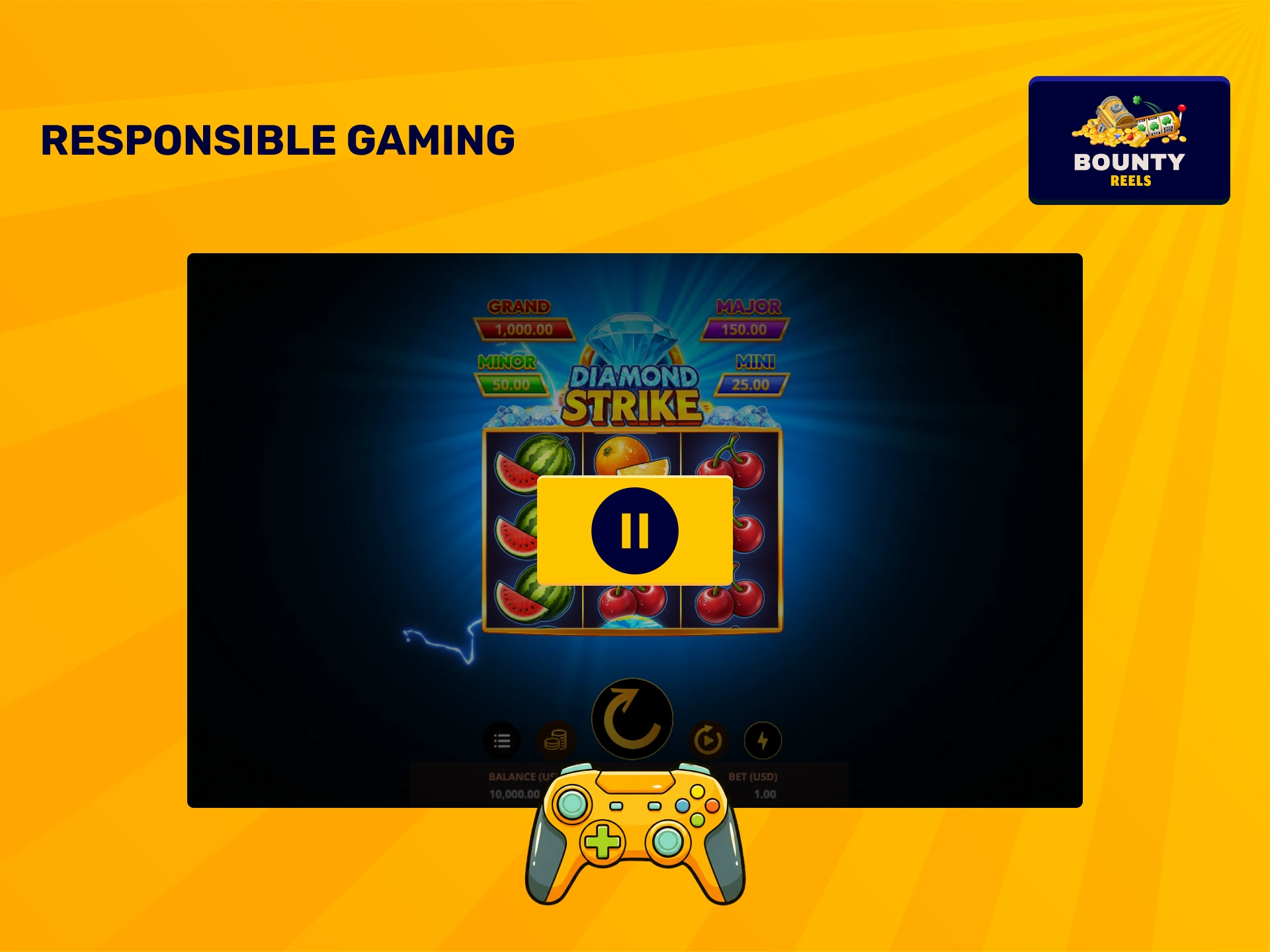 Practice responsible gaming while enjoying your time at Bounty Reels.