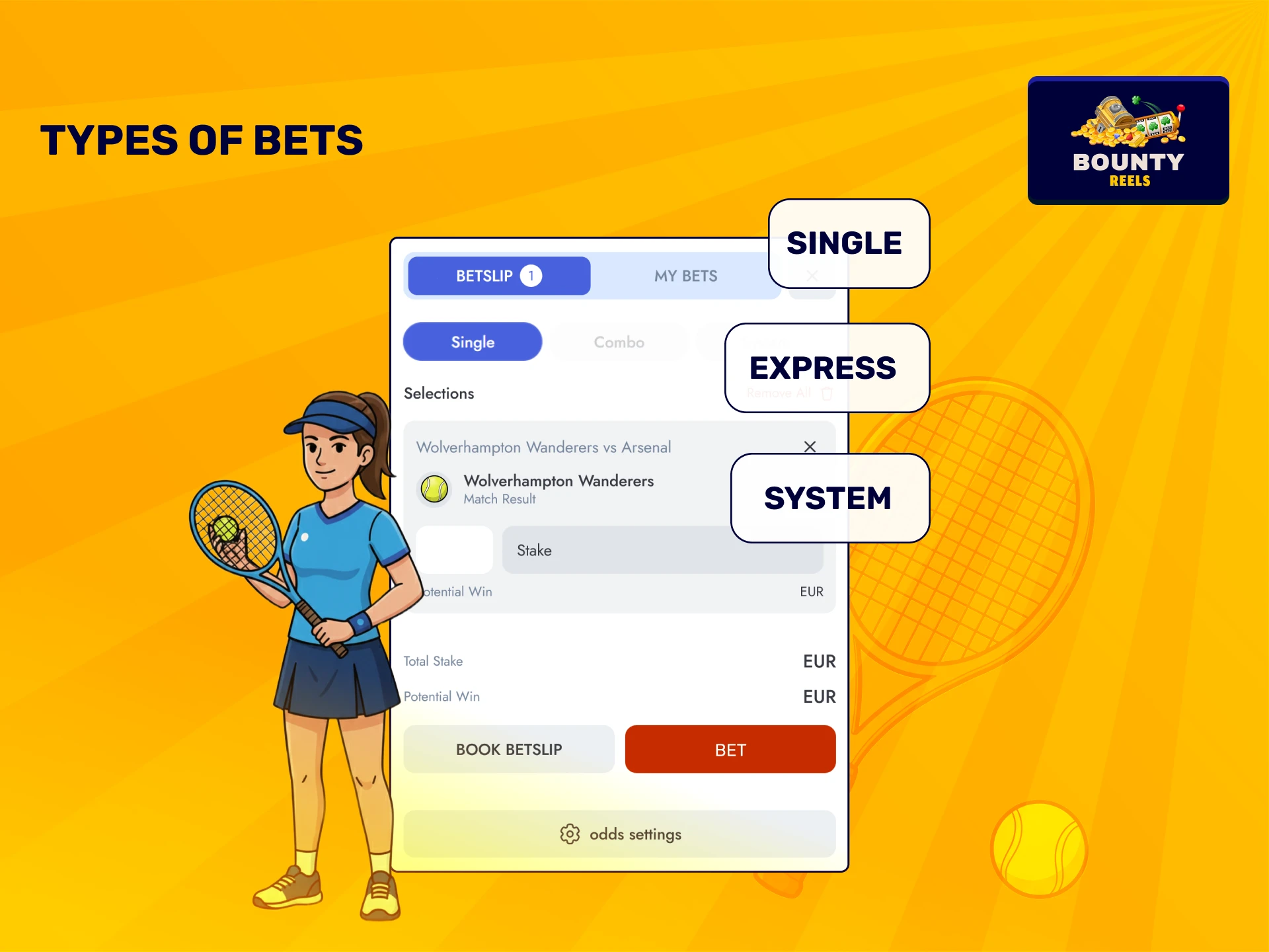 Learn about different types of bets offered by Bounty Reels.