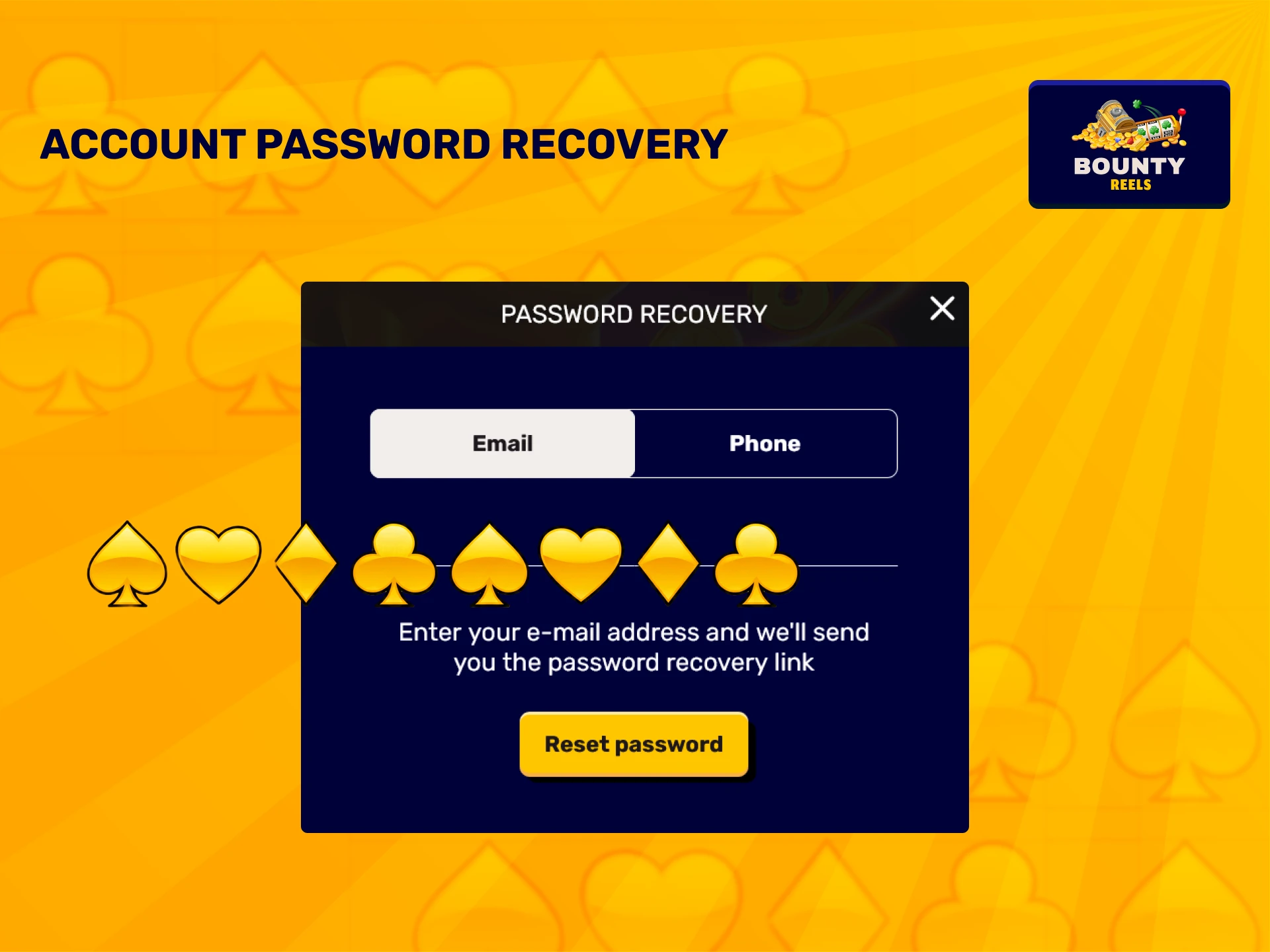 Begin the Bounty Reels login recovery to reset your forgotten password.
