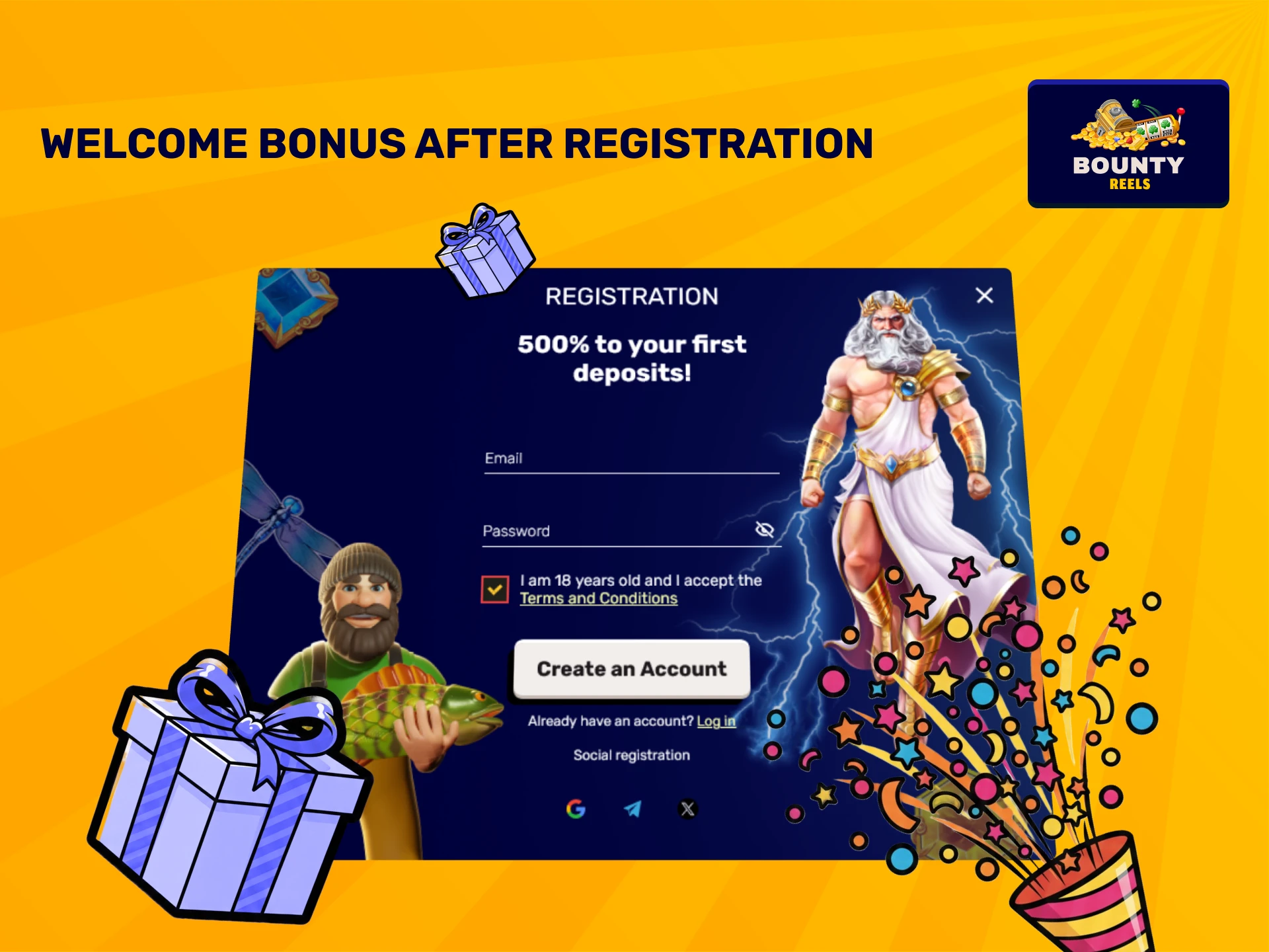 Sign up and claim a generous Welcome Bonus at Bounty Reels.